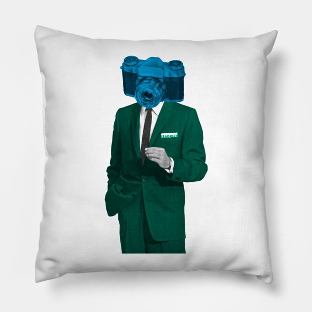 Surreal Camera Shy Pillow by SeaGreen