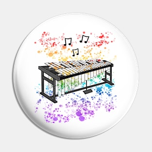 Vibraphone Rainbow Colours Vibraphonist Percussion Musician Pin