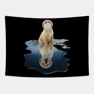 Golden Retriever Dogs Lover - Golden Retriever Face Mask Funny - Golden Retriever T-Shirt Tapestry