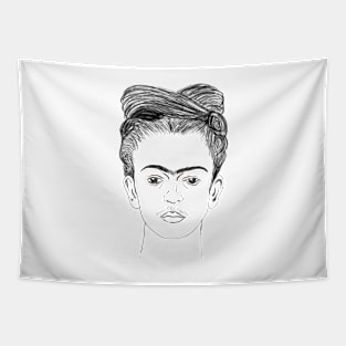 Frida Kahlo Line Sketch Tapestry