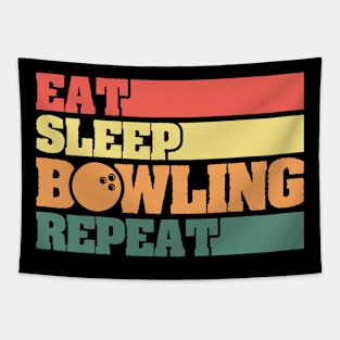 Eat Sleep Bowling Repeat Tapestry