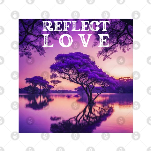 Reflect Love Serene Jacaranda Tree Sunset by Doodle and Things