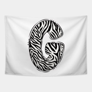 Zebra Letter G Tapestry