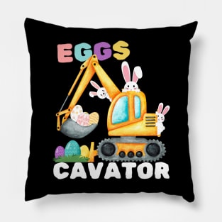 Easter Eggs Cavator Excavator Pillow