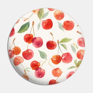 Red Cherries Fruit Boho Cute Pattern Pin