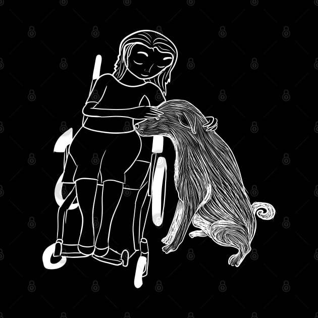 Disabled girl and therapy dog by Antiope