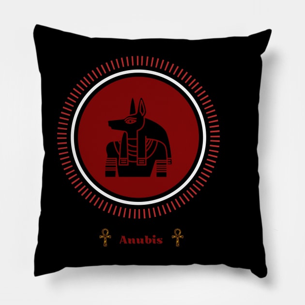 Anubis Ancient Egyptian God Pillow by Anahata Realm