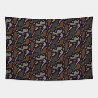 Abstract Curved Shapes Pattern Tapestry