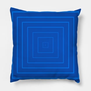 Bullseye Pattern no.6 Alternating Azure and Sapphire Blue Lines Pillow