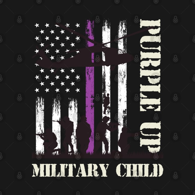 Purple Up Military Kids Shirt Military Child Month US Flag by Shaniya Abernathy