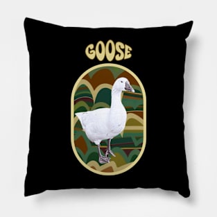 Goose on retro backround Pillow