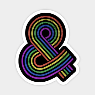 Rainbow Ampersand Vintage Styled & Symbol Magnet