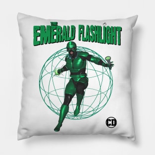 The Emerald Flashlight Hero (off brand) Parody Hero Pillow