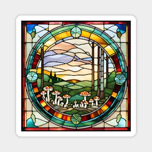 Spotted Cap Flush Stained Glass Magnet