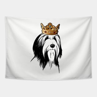 Bearded Collie Dog King Queen Wearing Crown Tapestry