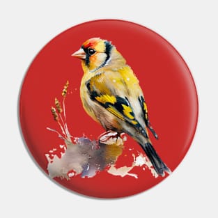 Goldfinch Bird On A Tree 6.0 Pin