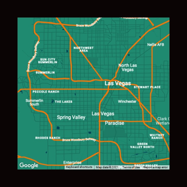 Las vegas green map by Mapmania