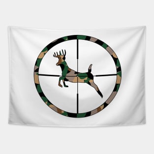 Hunter gifts, Hunting, Illustration, camouflage deer, scope Tapestry