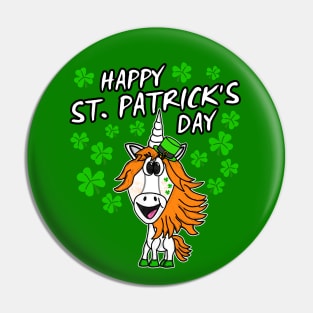 Happy St. Patrick's Day 2022 Unicorn Irish Shamrocks Pin