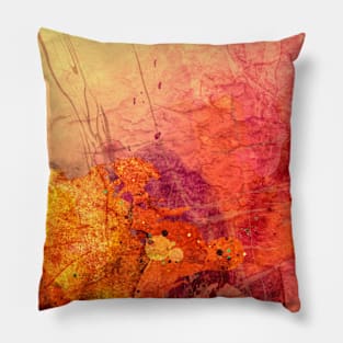 Abstract Pink, Orange And Yellow Painting Pillow