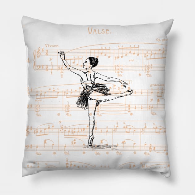 Ballerina print Pillow by rachelsfinelines