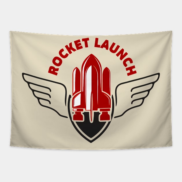 Rocket Launch Tapestry by vincentdesta