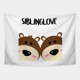 Twins teddy bears sibling love Tapestry