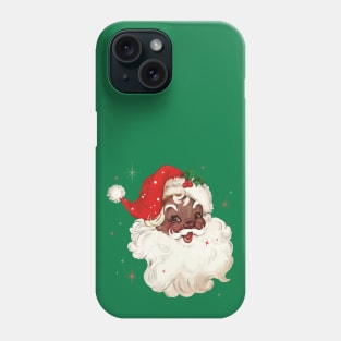 Retro Black Santa Claus Mid Century Modern Cute Santa Claus Phone Case