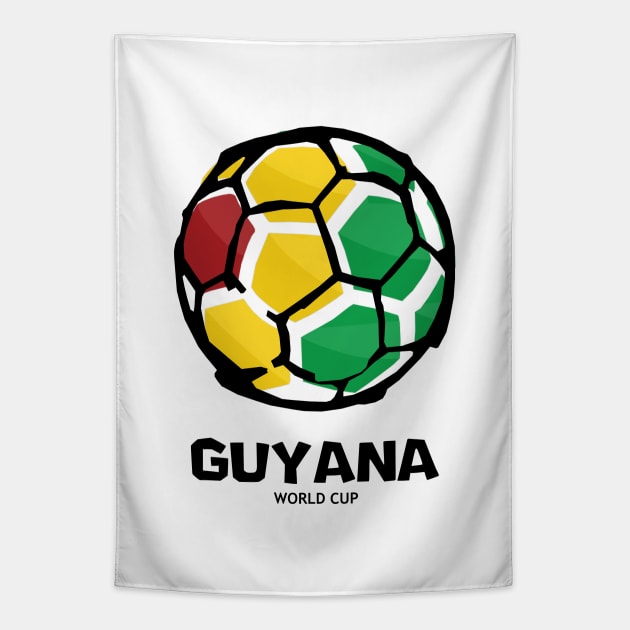 Guyana Football Country Flag Tapestry by KewaleeTee