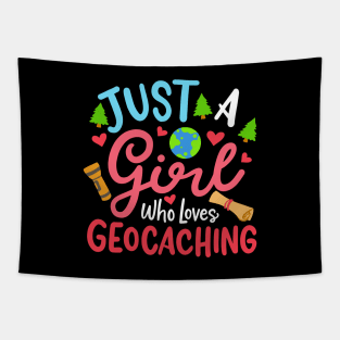 Girl Who Loves Geocaching Tapestry