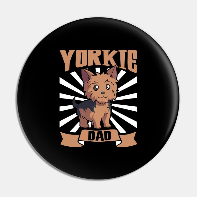 Yorkie Dad - Yorkshire Terrier Pin by Modern Medieval Design