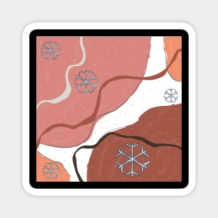 Winter Abstract and Pink Magnet