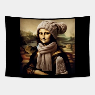 Mona Lisa Inspired - Funny Winter Tapestry