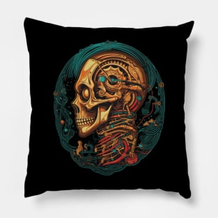 Steampunk Skull Pillow