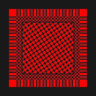 Scarf Pattern Red T-Shirt