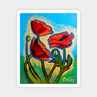 Red Poppies Magnet