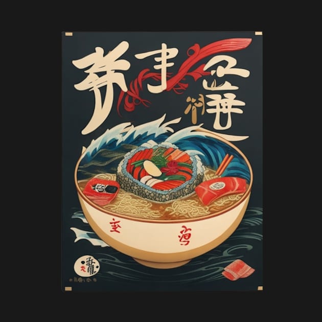 Japanese sushi plate, ramen wave by mouhamed22