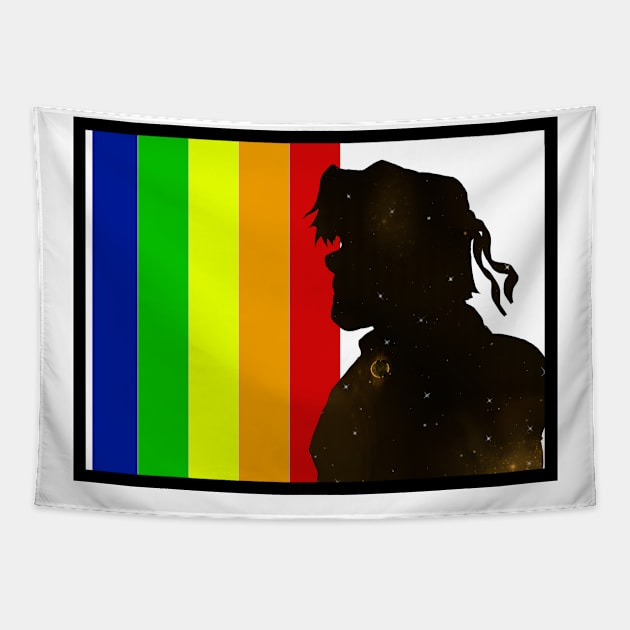 Galaxy Hunk Gay Pride Tapestry by QZineArt