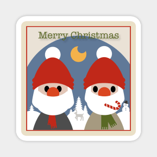 Merry Christmas, two Santas Magnet