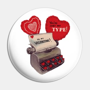 Old Typewriter Valentine Pin