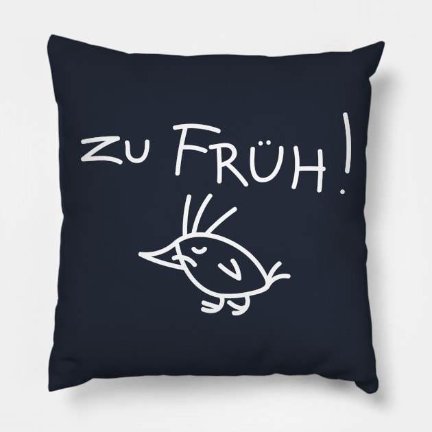 Funny early bird Pillow by spontania