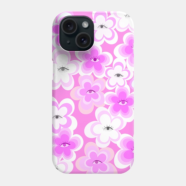 Purple Evil Eye Flower Phone Case by troman479