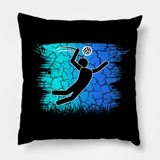 Travel back in time with beach volleyball - Retro Sunsets shirt featuring a player! Pillow