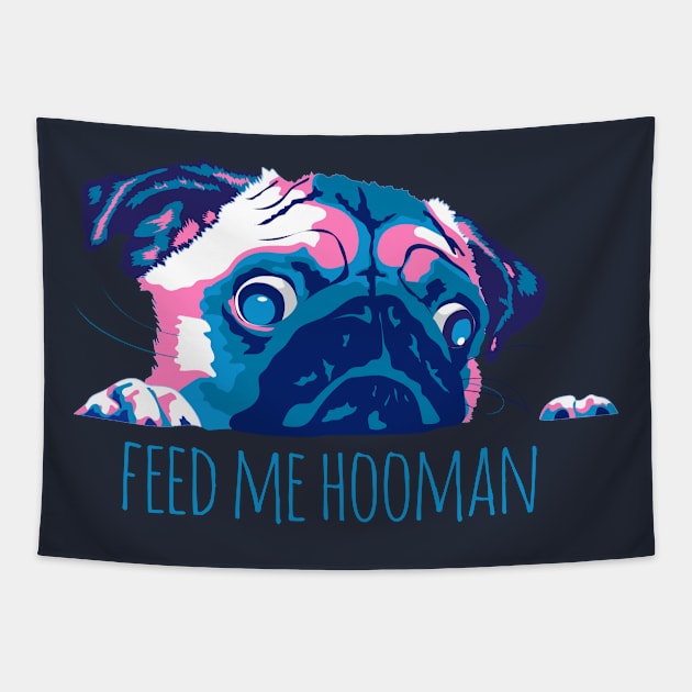 Hungry pug Tapestry by BOandCO