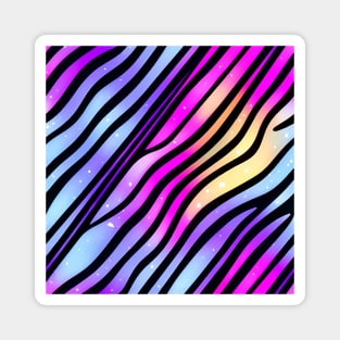 Wavy lines on a Snowy Bright Liquid Multicolor gradient - Abstract Geometric Pattern Magnet