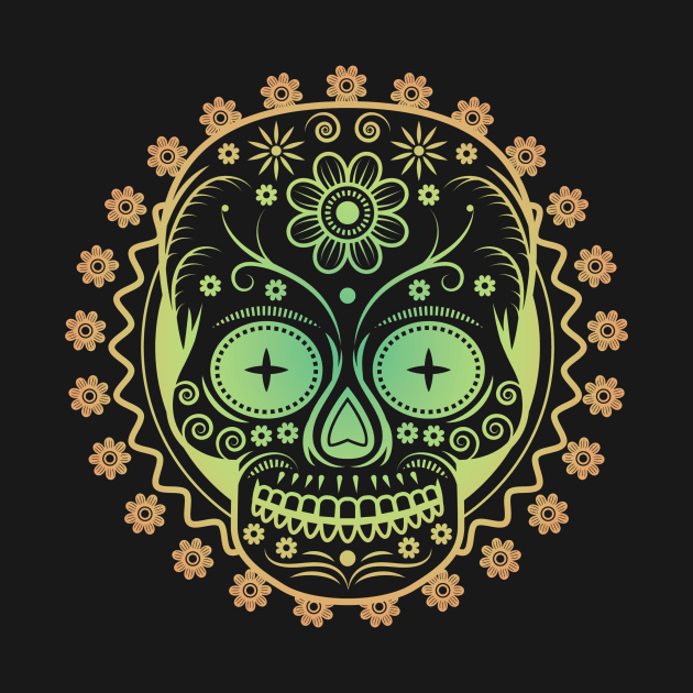 Geometric Sugar Skull Tattoo Graphic by Pangea5