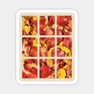 Fall Leaves in Warm Shades of Red, Orange and Yellow Colors Magnet