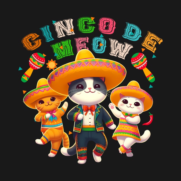 Cinco De Meow Fiesta Cinco De Mayo Cat by inksplashcreations