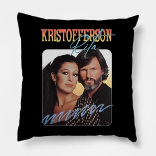Vintage Aesthetic Kris Kristofferson & Rita 1980s Pillow