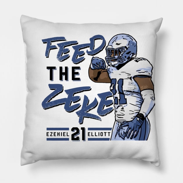 Ezekiel Elliott Dallas Feed the Zeke Pillow by MASTER_SHAOLIN